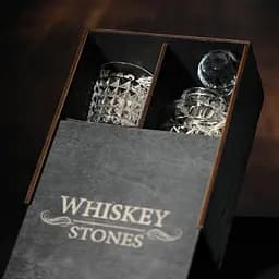 Подарунковий набір віскі Whiskey Stones №12 у дерев'яному пеналі - графин + склянки Bohemia Diamond - мініатюра 5