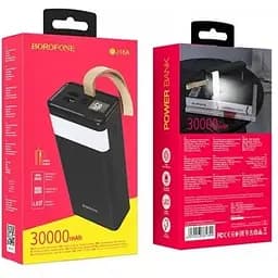 Акумулятор Borofone Coolmy digital display power bank BJ18A 30000mAh з ремінцем чорний 6974443381399 - мініатюра 2