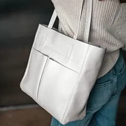 Шопер шкіряний білий жіночий Handycover S429 з 2 ручками - мініатюра 8