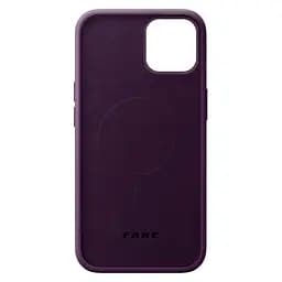 Кожаный чехол-панель для Apple iPhone 14, FAKE Leather Case, фиолетовый, искусственная кожа, премиум-класс, противоударный, защита всего корпуса, с мягкой подкладкой, поддержка MagSafe и беспроводной зарядки, ArmorStandart (ARM64392) - мініатюра 2