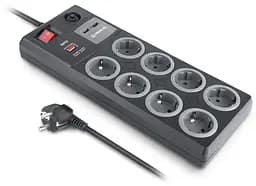 Мережевий фільтр RS-8F USB CHARGE 3m, black (EL122300004) - мініатюра 2