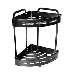 Полка Homax двухуровневая угловая алюминиевая 35.9х23.7х23.7 см черная (EBA-3520 BL)