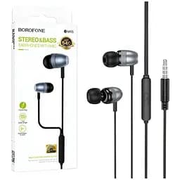 Наушники HiFi BOROFONE BM95, 3.5 мм Jack, 16 Ом и 20 Гц, проволочные, серые