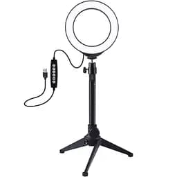 Кільцева USB RGBW LED лампа Puluz PKT3049B 4.7"+ настільний штатив