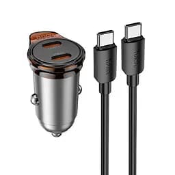 Адаптер автомобильный Hoco Rigorous port Car charger NZ16B (Type-C to Type-C) |2Type-C, 45W/3A, PD25W/QC|