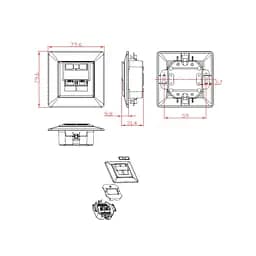Комп'ютерна розетка RJ45x2 FTP cat.6 Cablexpert (MWS-2S6-01) - мініатюра 5