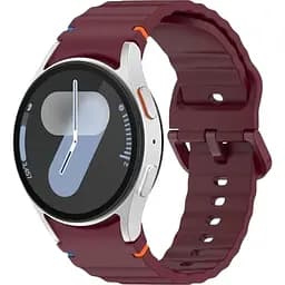 Силіконовий ремінець BeCover Ribbed Tape для Samsung Galaxy Watch (20 mm) 3 41 mm/4 40mm-44mm/5 40-44mm/6 40-44mm/7 40-44mm Red Wine (712049)