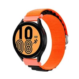 Ремінець для Samsung Galaxy Watch 4 40mm - оранжево-чорний Watchbands NormalCloth ширина кріплення 20мм нейлоновий (W24-0WB46543645) - мініатюра 2