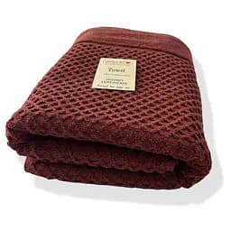 Полотенце банное Lovely Svi хлопок жаккардовый для ванной, гостиниц, СПА -70 х 140 см. Diamond Grid Коричневый (561124)