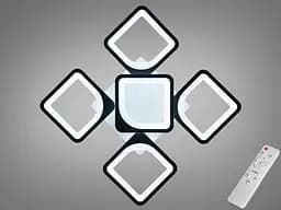 Пристельова LED люстра з диммером і ІЧ пультом, 70W, чорна