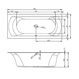 Ванна акрилова Rho Lnares 180x80 BT4600500000000 Білий - мініатюра 2