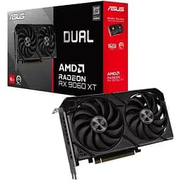 Відеокарта Radeon RX 9060 XT, Asus, DUAL, 16Gb GDDR6, 128-bit, HDMI/2xDP, 3250/20000 MHz, 8-pin (DUAL-RX9060XT-16G)