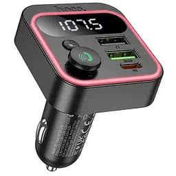 АЗП FM модулятор Hoco E85 Tiger PD20W+QC3.0 (2USB-A/1C) Black