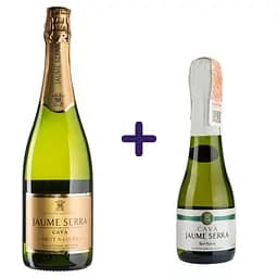 Набор игристое вино Jaume Serra Cava Brut Nature, белое брют натюр 0.75 л + вино игристое Jaume Serra Cava Brut Nature, белое брют натюр 0.2 л 