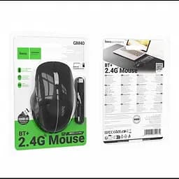 Миша ігрова акумуляторна Hoco GM40 Dixon Bluetooth 2.4G, RGB, акумулятор 400 мАг, DPI 800 1200 1600, 7 кнопок, чорна - мініатюра 4