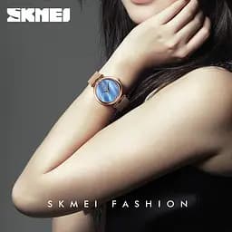 Жіночий класичний годинник Skmei 9177 Marble (Сині) - мініатюра 4