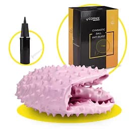 М'яч для фітнесу (фітбол) Cornix 65 см масажний Anti-Burst Light Pink XR-0489 - мініатюра 4