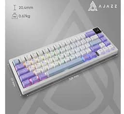 Клавиатура игровая механическая беспроводная Ajazz AK-650WP White-Purple RGB Flying Fish Switch Hot-Swap 2.4G/Bluetooth/USB - мініатюра 13