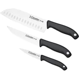 Набір з 3 кухонних ножів 3 Claveles 9/13,5/18 см Чорно-сріблястий 000279696