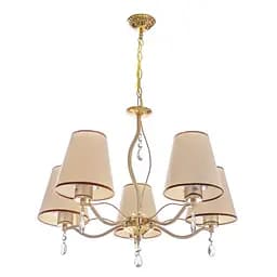 Люстра подвесная Brille прованс с абажуром в спальню E27 60W G (BKL-648S/5)