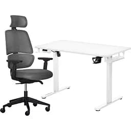 Комплект Mealux PowerDesk Lite White + Leo Air Plus Grey (EVO-201 Lite W/W+Y 546 KBG)