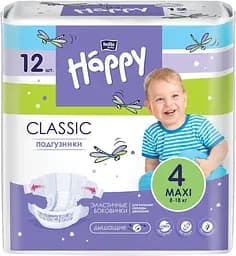 Подгузники детские Bella Baby Happy Classic 4 (8-18 кг), 12 шт.