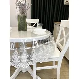 Силиконовая скатерть с белым кружевом Петек 15 см 230х130 см