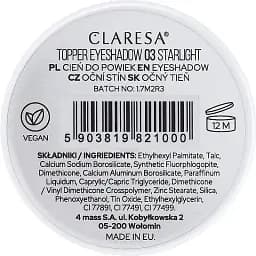 Тіні для повік Claresa Topper Eyeshadow тон 03 (Starlight) 1.2 г - мініатюра 2