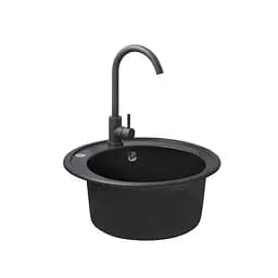 Кухонна мийка гранітна Kroner KRP Komposit GRB-510 CV027408, Графит - мініатюра 5