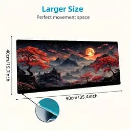 Килимок для миші та клавіатури "Amazing Japan " 90×40 см, Чорний - мініатюра 4