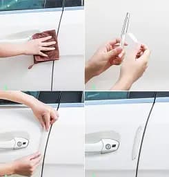 Захисні смужки накладки для автомобіля Baseus Streamlined car door bumper strip CRFZT-02 4 шт. - мініатюра 4