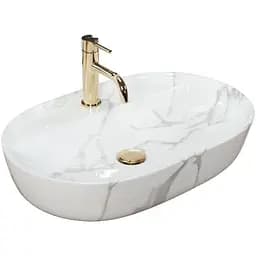 Умивальник Rea Aura 61 накладний marmo shiny REA-U8003, Мармур