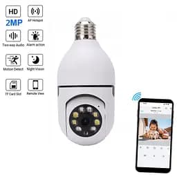 Панорамна камера у вигляді лампочки камера зовнішнього спостереження WiFi Camera 360 ° 2MP E27 - мініатюра 2
