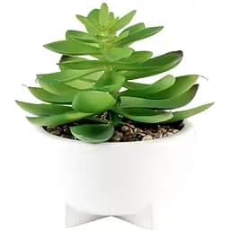 Горщик зі штучною рослиною МВМ My Home, 14 см, білий (DH-FLOWERS-14 M GREEN/WHITE)