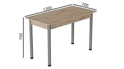 Стіл кухонний Ferrum-decor Беніта 75x120x70 Сірий ДСП Сан-Марино 16мм (FRD-105645) - мініатюра 2