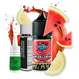 Набір компонентів для самозамісу сольової заправки Sour Boom 15 мл WaterLemon Кавун Лимон, 0-50 мг (17281)