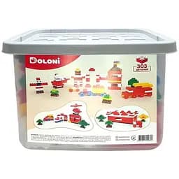 Детский блочный конструктор Doloni 013999/04 в пластиковом боксе 303 детали