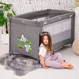 Дворівневий манеж для дітей від народження Noemi 2 Layers Iceberg Green Star Lorelli Зелений - мініатюра 10