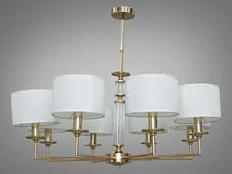 Неймовірно красива, вишукана, сучасна люстра з текстильними абажурами