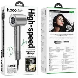Фен для волосся Hoco HP10 with digital display (1600W) Gray - мініатюра 5