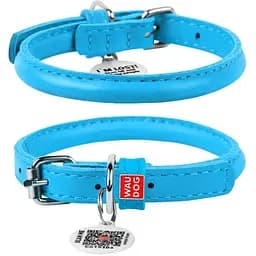 Нашийник для собак Waudog Glamour шкіряний з QR паспортом, круглий, XS, Д 8 мм, Дов 25-33 см (4820152565280)