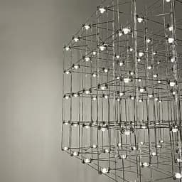 Кубічна люстра у формі паралелепіпеда 111х60х60 см | Арт. MJ 201-1110*600*600 CH | Line F