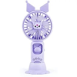 Дитячий портативний USB-вентилятор із підсвіткою Куромі бузковий (S085)