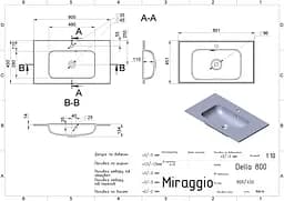 Умивальник Miraggio Della 800 mirasoft 0001070, Білий матовий - мініатюра 5