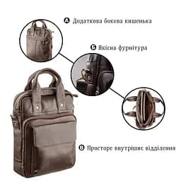 Якісна чоловіча сумка вертикального формату SHVIGEL 11168 під А4 коричневий флотар - мініатюра 10