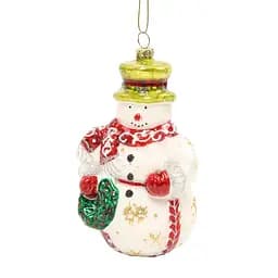 Елочное украшение "Снеговик с подарком" 7,6*7*13,4 см, YQ1409718