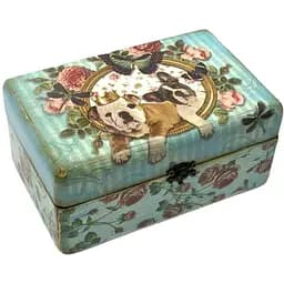 Скринька Цуценята дерево дуб ясен з масиву дерева 16х10х6 см