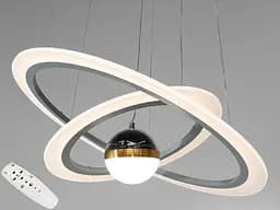 Стельова люстра LED Diasha 2391-600+400GR 85W, сіра, для кафе, вітальні, спальні