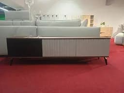 Тумба під ТВ з підсвіткою Вічі / Vici RTV180 3-дверна Горіх/кашемір Perfect Home Польша (PFH-091295) - мініатюра 6