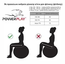 М'яч для фітнесу 4003 із насосом Power Play 75 см fit0016086 - мініатюра 4